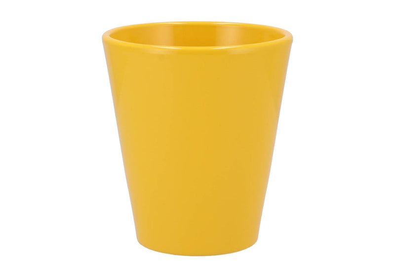 Céramique Orchidée Jaune Brillant 14x15cm