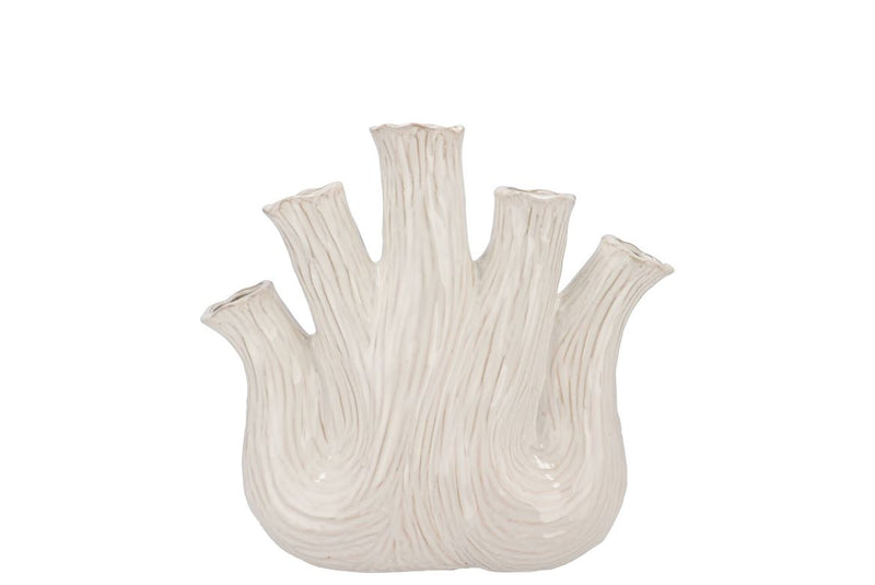 Aglio White Vase Oval 20x9x19cm