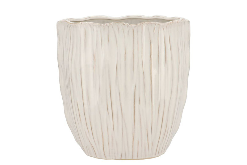 Lima White Pot Oval 27x17x28cm