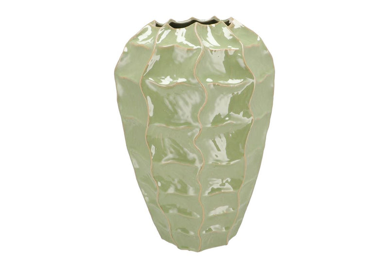 Lima Pistache Vase Long Carve 31x31x44cm