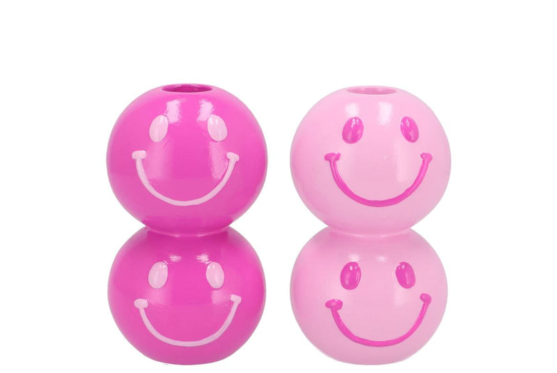 Smiley Pink Mix Candle H Bulb Ass 7x7x12cm
