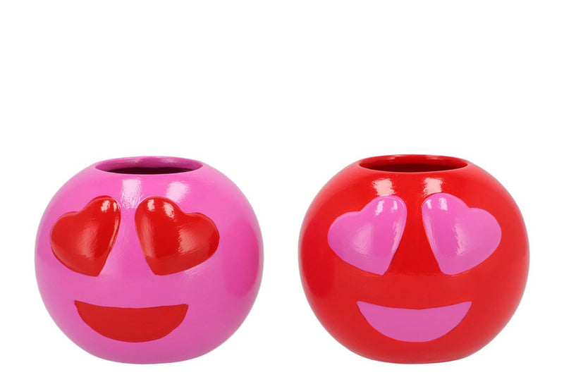 Smiley Lovely Red Mix Vase Ass 21x21x18cm
