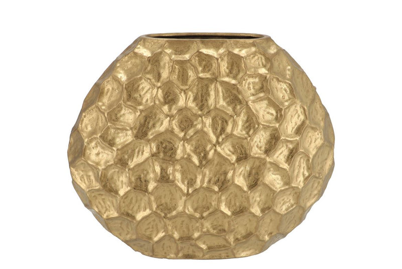 Inga Jada Gold Oval Vase Structure 32x12x26cm