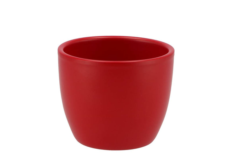 Fleur Pot Rouge Mat En Céramique 8cm