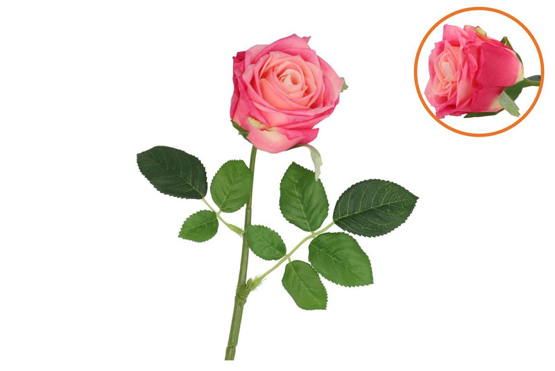 Silk Rose Real Touch Pink 43cm Nm