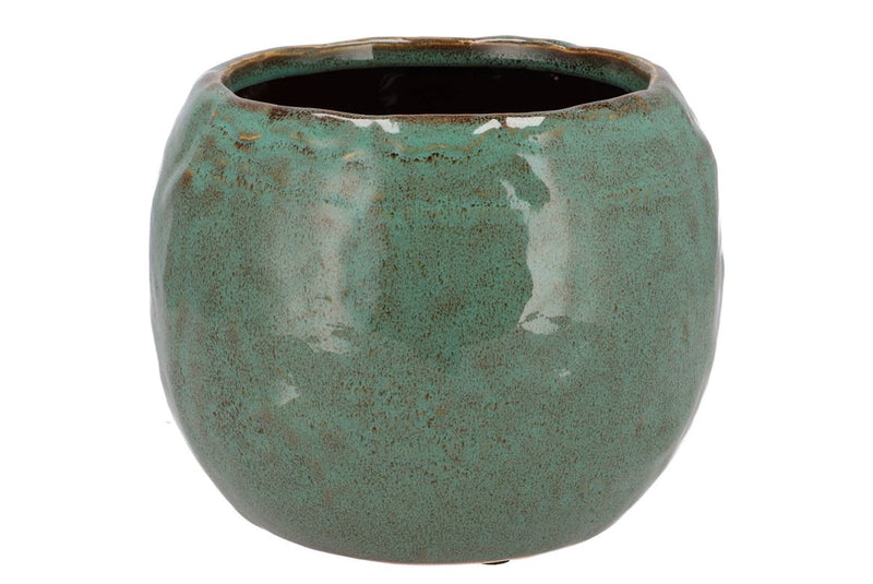 Iron Stone Green Ball Pot 24x24x16cm