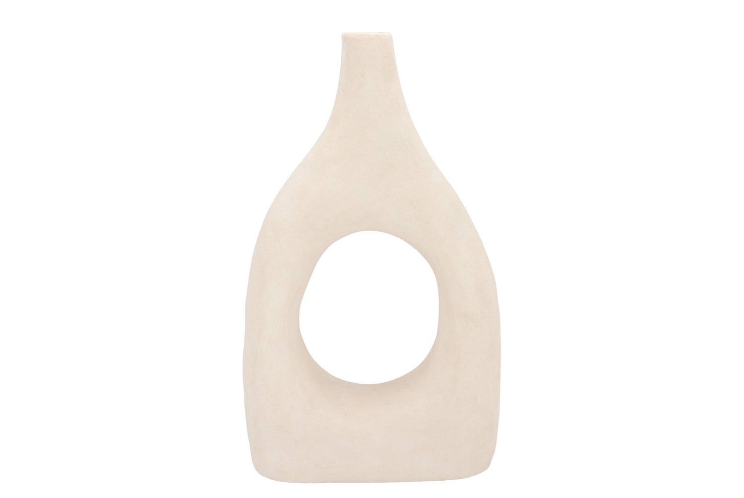 Lisboa White Vase Oval 28x11x46cm