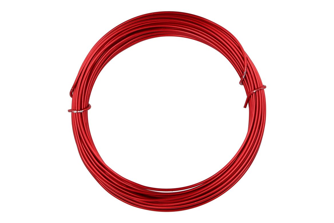 Fil D' Aluminium Laque Rouge 2mm X 12 Mètres Par 1