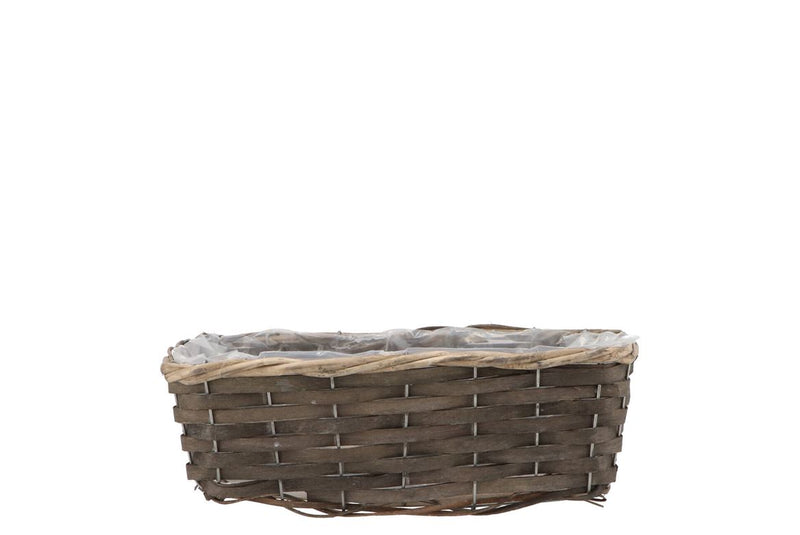 Osier Panier Balcon Gris 30x13x10cm