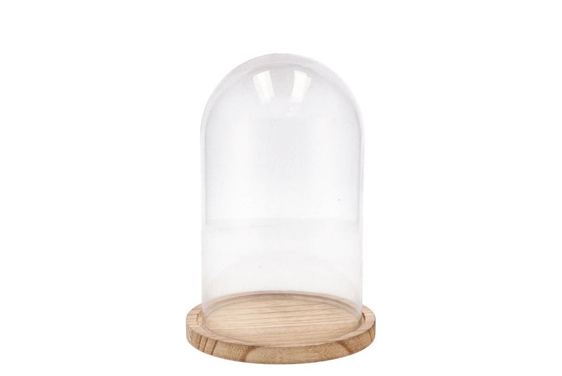 Cloche En Verre Avec Plateau 14x21cm