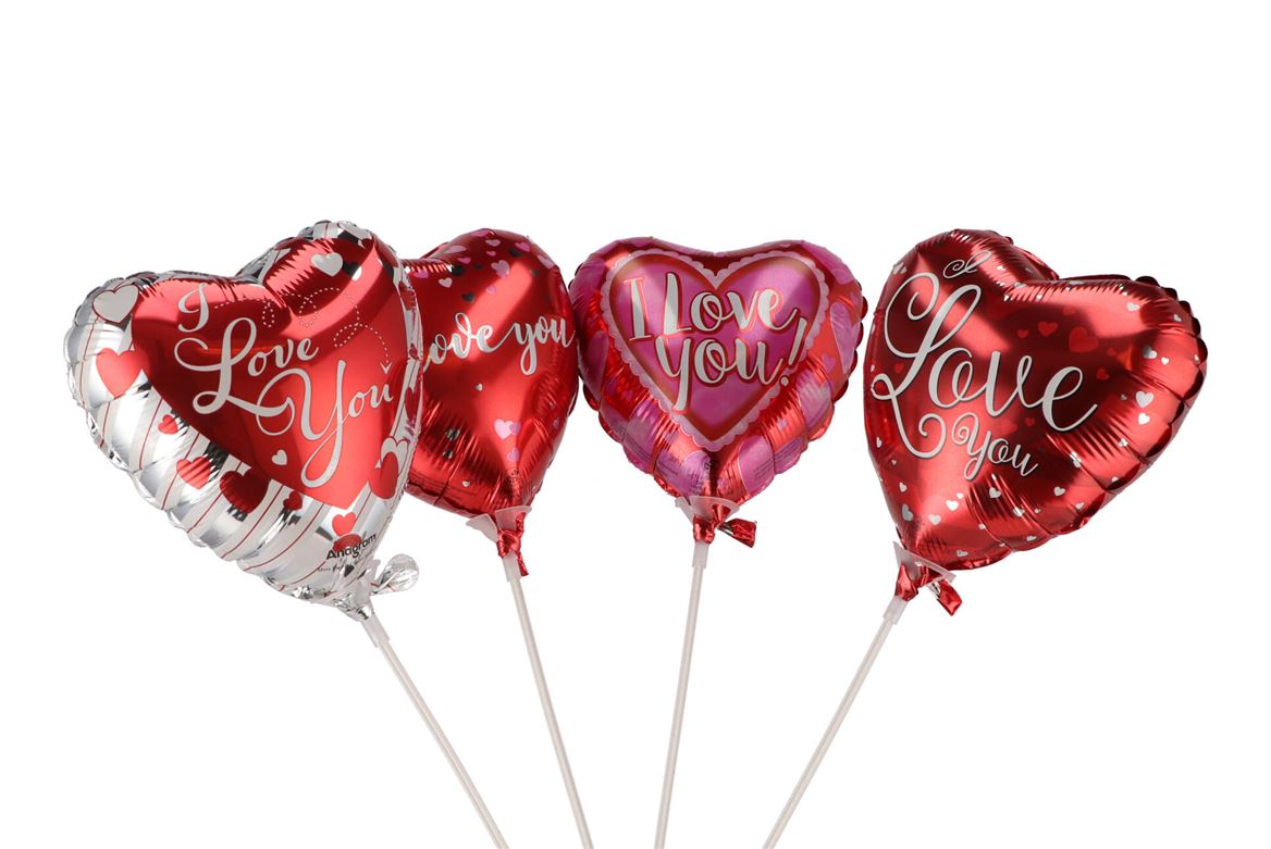 Pics De Décoration Ballon 18cm Love L57cm (assorti