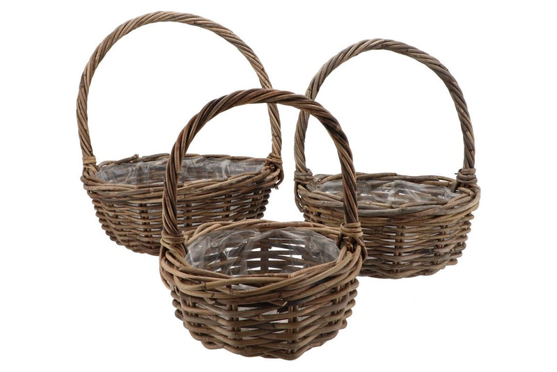 Rotin Panier En Osier 45x18cm (+anse H50cm) Set De