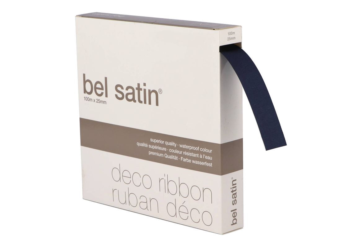 Ruban Satin (nr.44) Bleu Nuit 25mm Par 100 Metrés