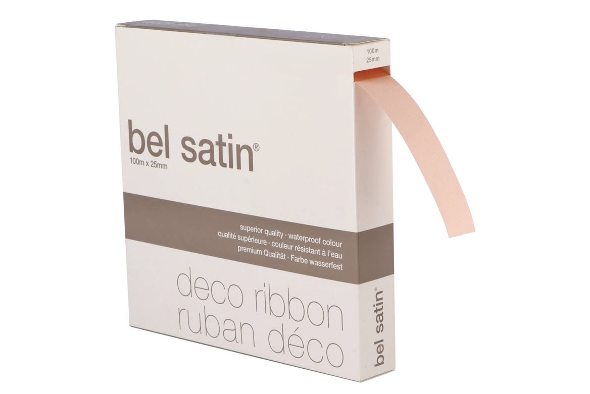 Ruban Satin (nr.54) Saumon 25mm Par 100 Metrés