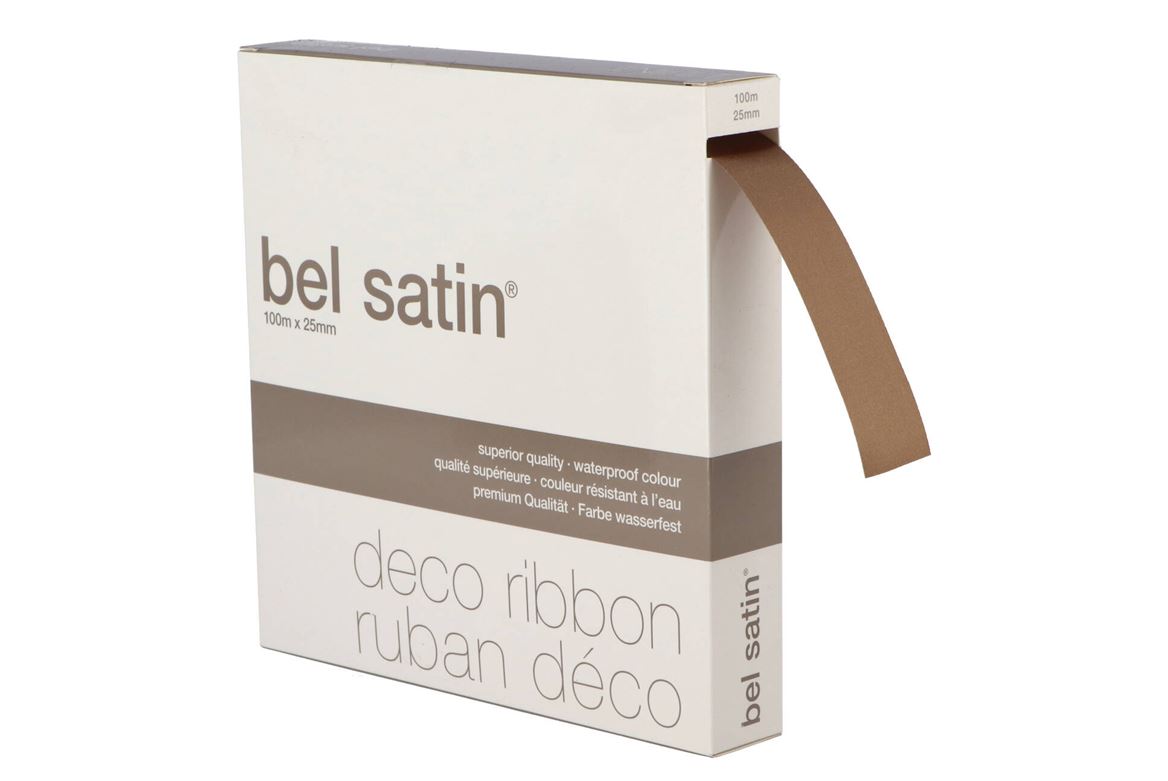 Ribbon Satin 71 Dark Beige 100m X 25mm P/1