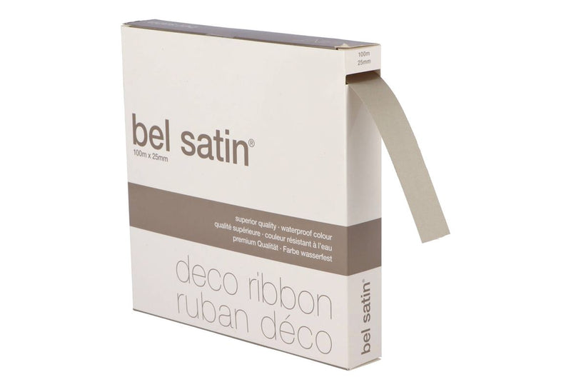 Ribbon Satin 07 Light Taupe 100m X 25mm P/1