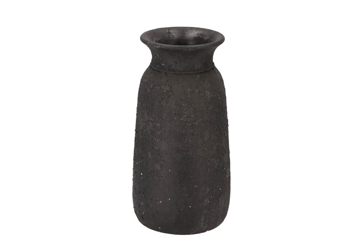 Bali Black Coal Vase 16x30cm