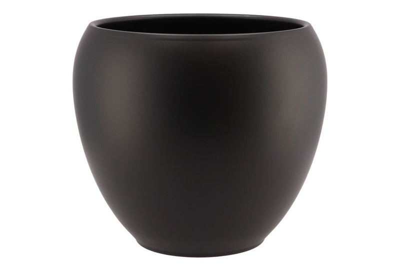 Vinci Mat Noir Pot De Fleurs 28x24cm