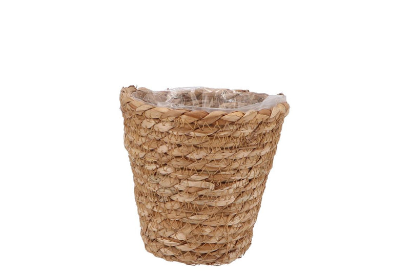 Seagrass Straw Basket Pot Brown 12x12cm