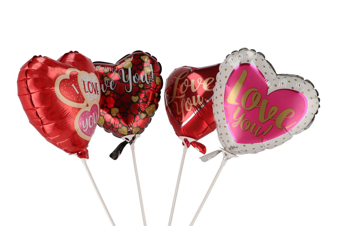 Pick Balloon 18cm Love Assorti 'd' P/1