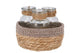 Seagrass Straw Basket 3 Bottle Brown/white Nm