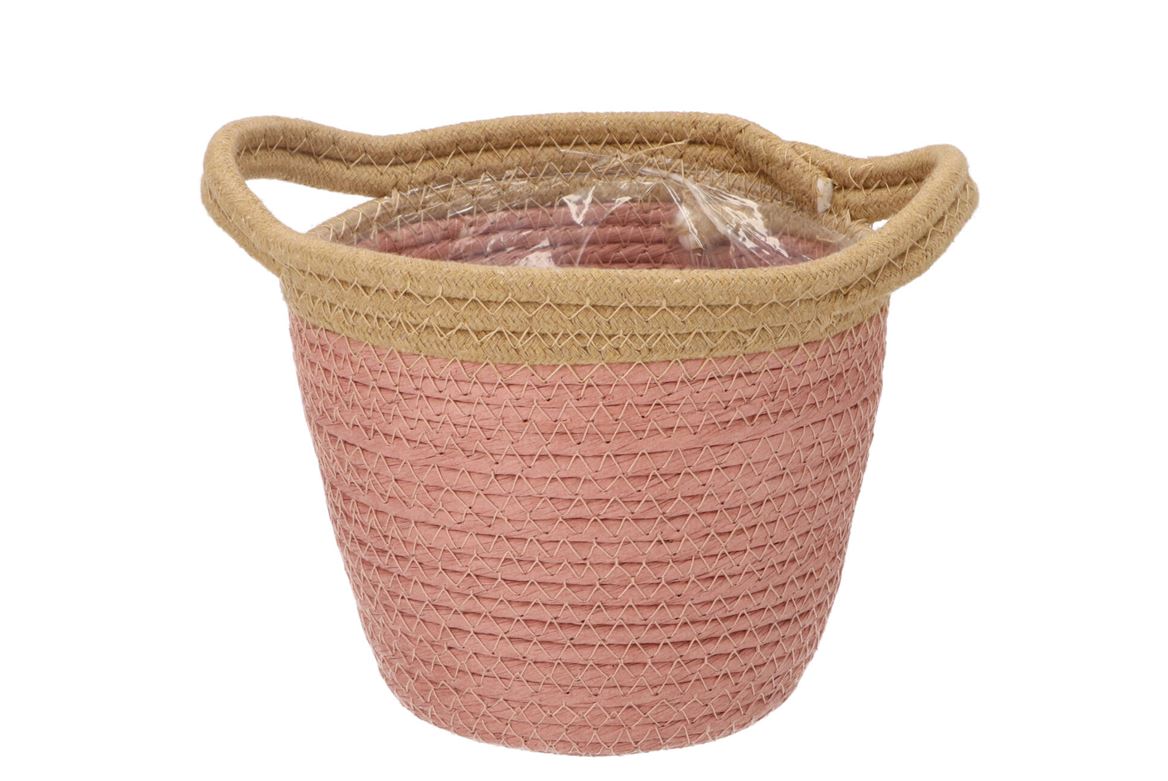 Tripoli Rose Pot Panier En Rotin 18x16cm