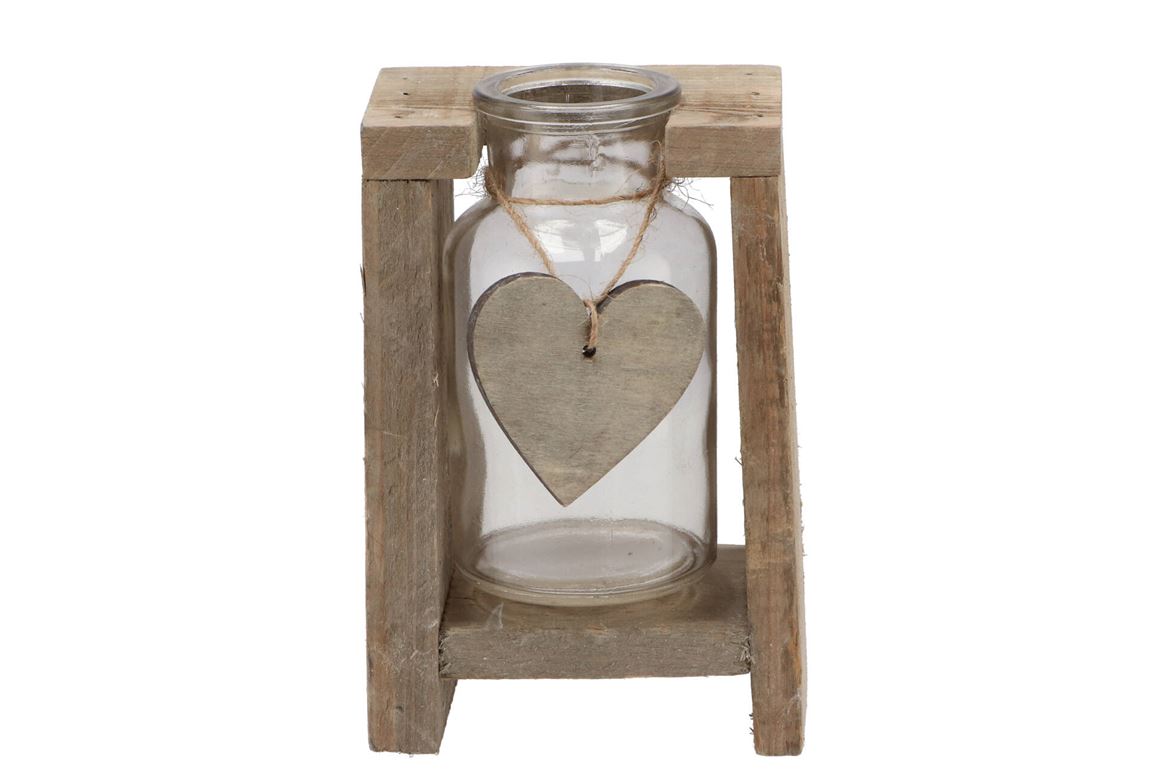 Love Wood Rack 1 Bottle 10x7x16cm