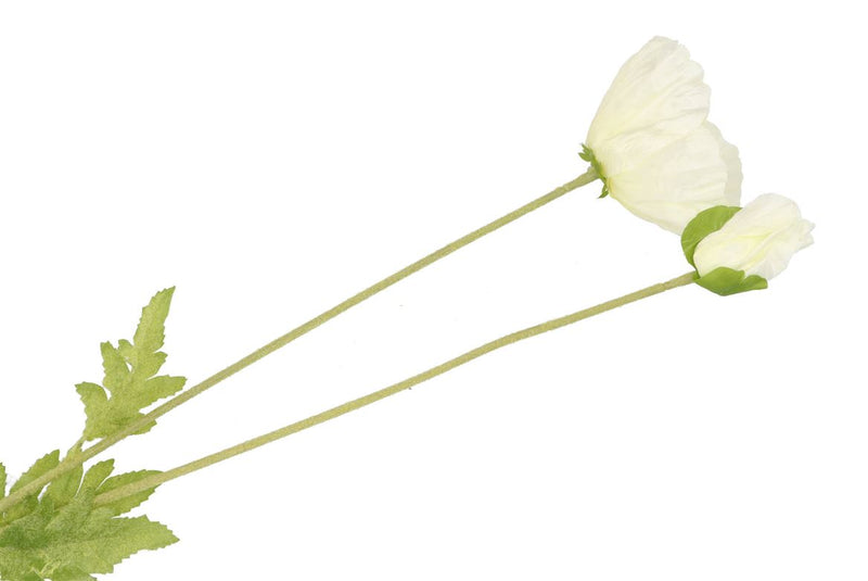 Silk Poppy Leaf White 96cm Nm