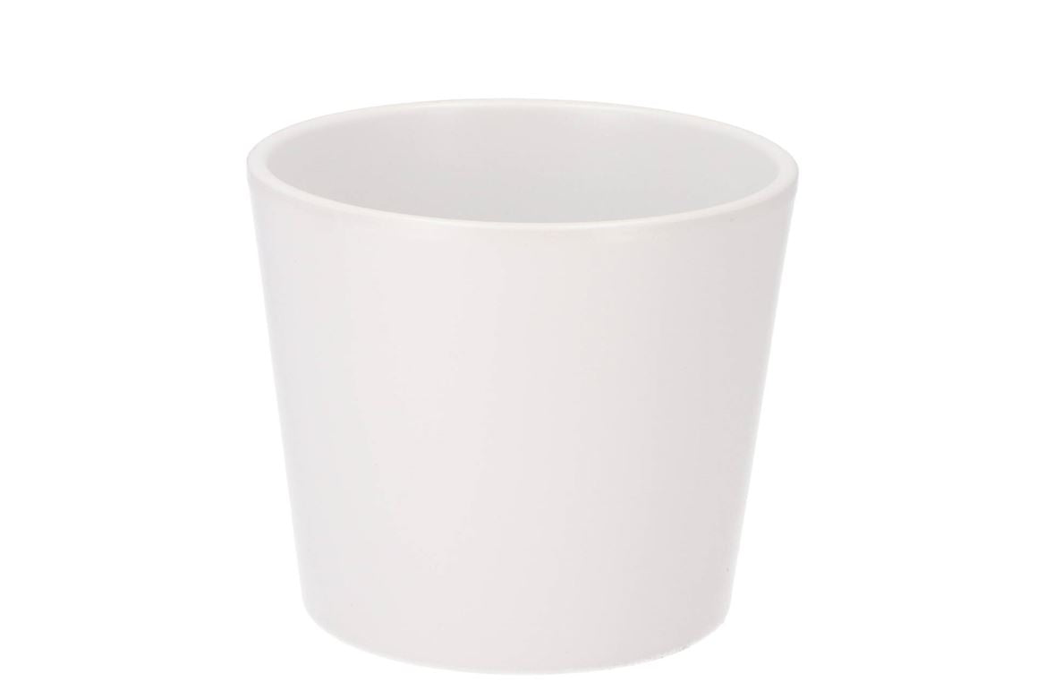 Ceramic White Matt Pot 13cm