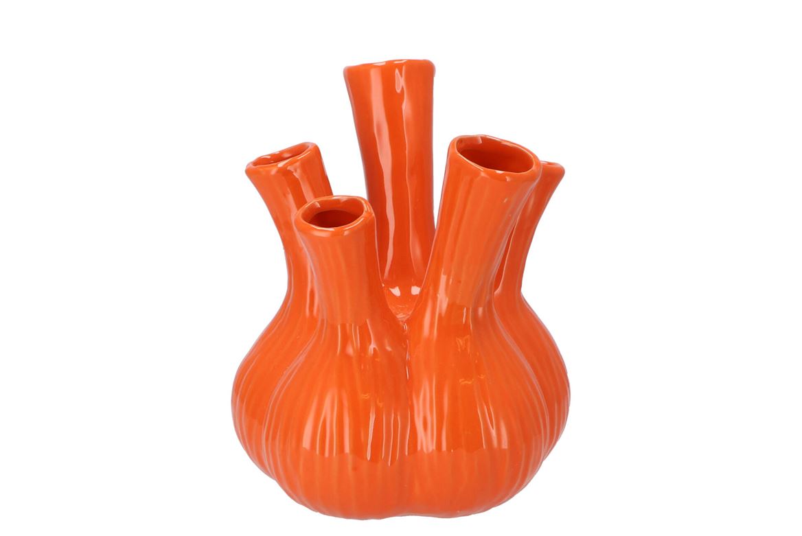 Aglio Shiny Orange Vase 20x25cm Nm