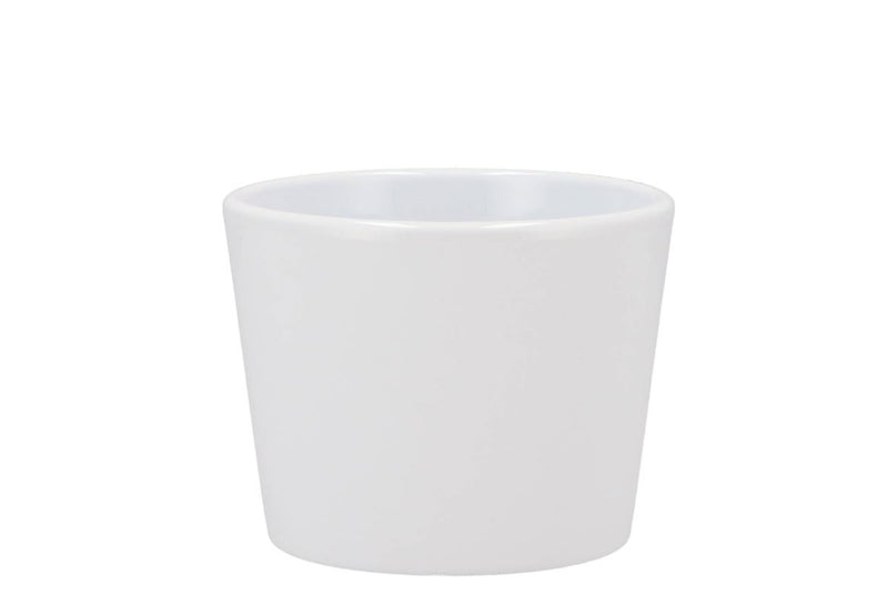 Ceramic White Shiny Pot 11cm