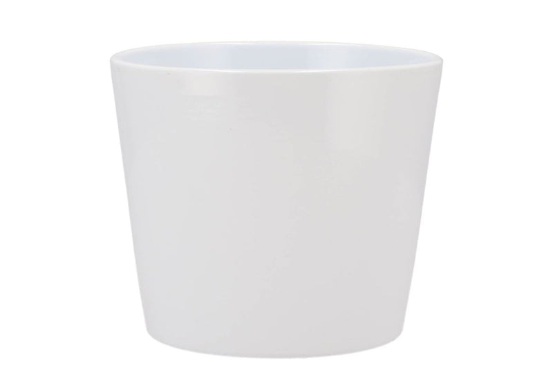 Ceramic White Shiny Pot 15cm