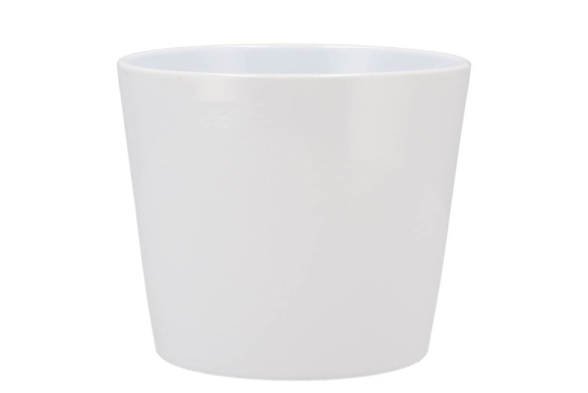 Ceramic Pot White Shiny 15cm