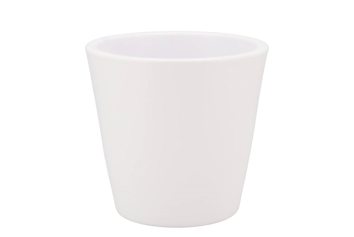 Vinci Matt White Container Pot 18x16cm