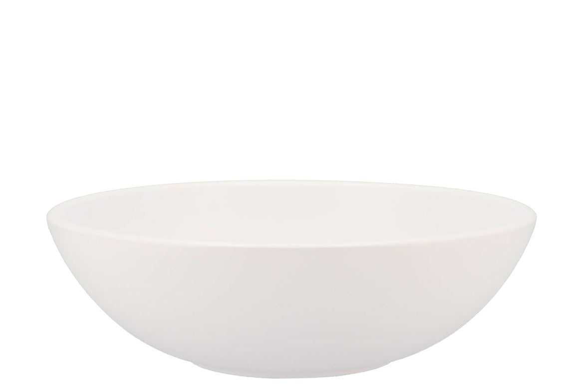 Vinci Matt White Bowl Low 25x8cm