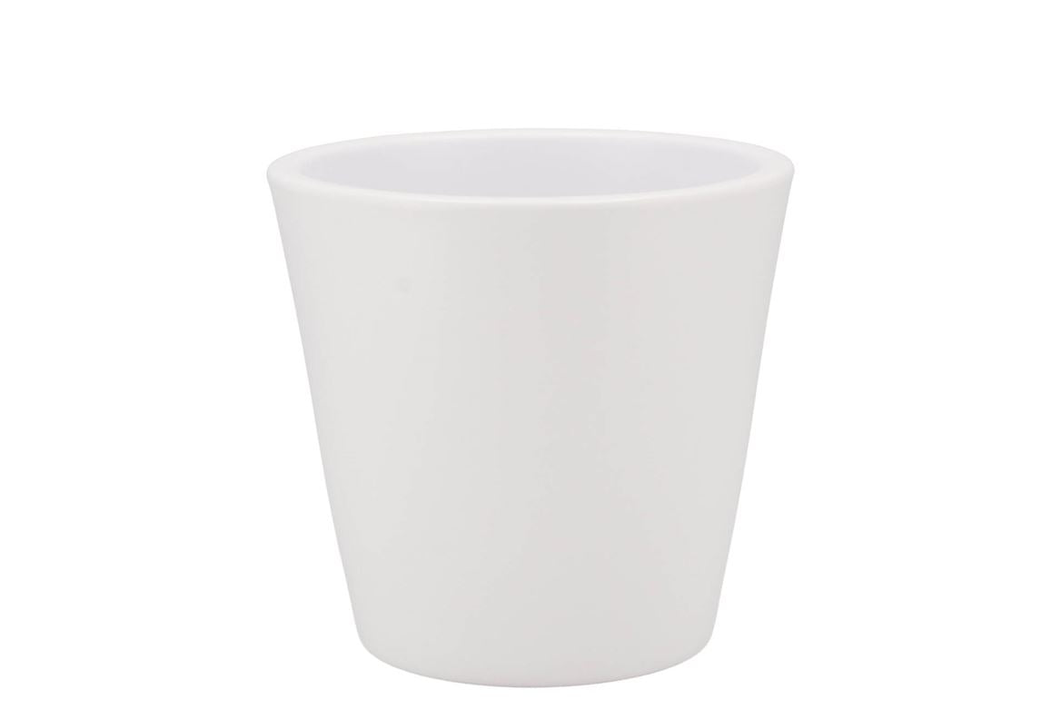 Vinci Matt White Container Pot 15x13cm