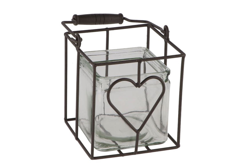 Metal Rack Square Heart 12x12x24cm