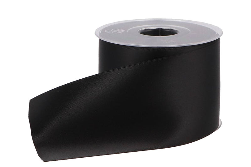 Ribbon Grave Double Satin 60 Black 77mmx25m P/1