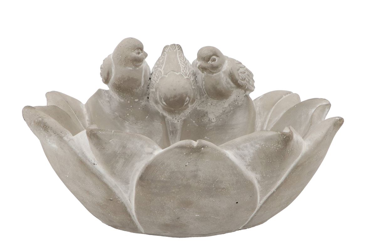 Concrete Bird Bowl Flower 25x25x14cm