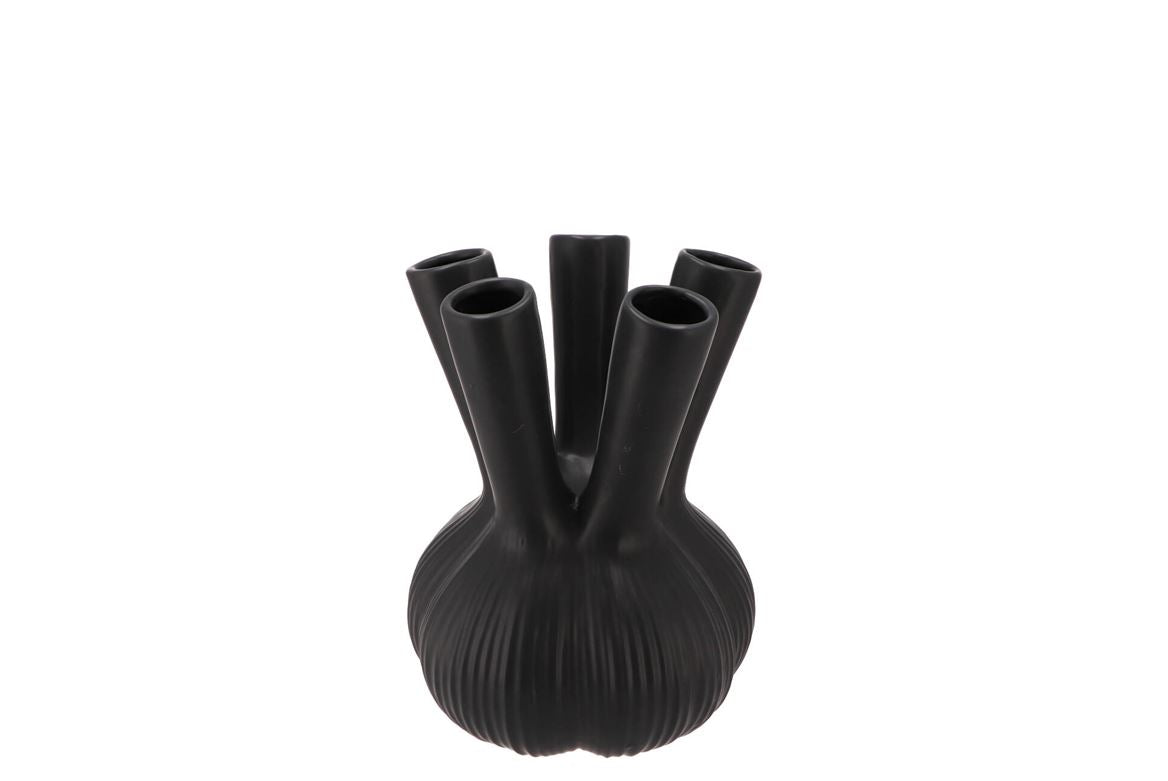 Aglio Straight Black Vase 13x13x17cm Nm