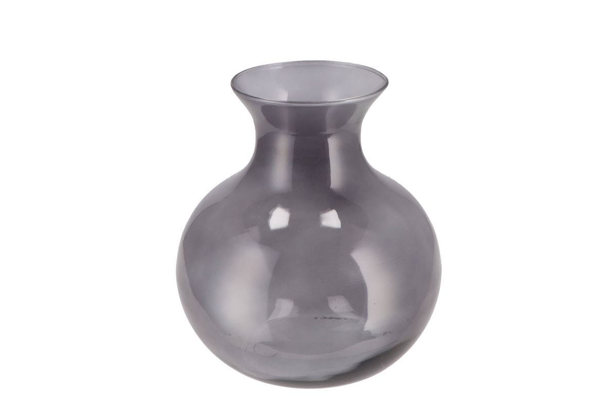 Mira Smoke Glass Cone Neck Sphere Vase 20x20x21cm