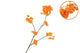 Silk Cherry Blossom Orange 126cm Nm