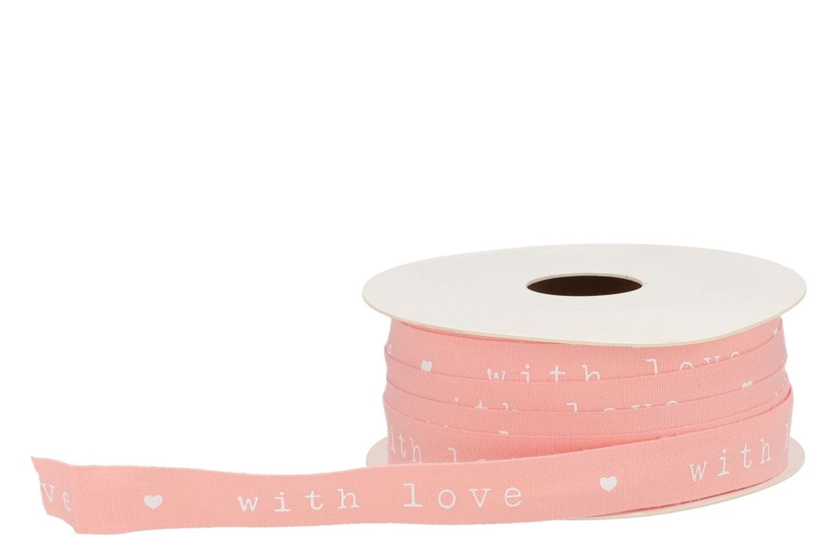 Ribbon With Love Pink 20mx15mm Nm