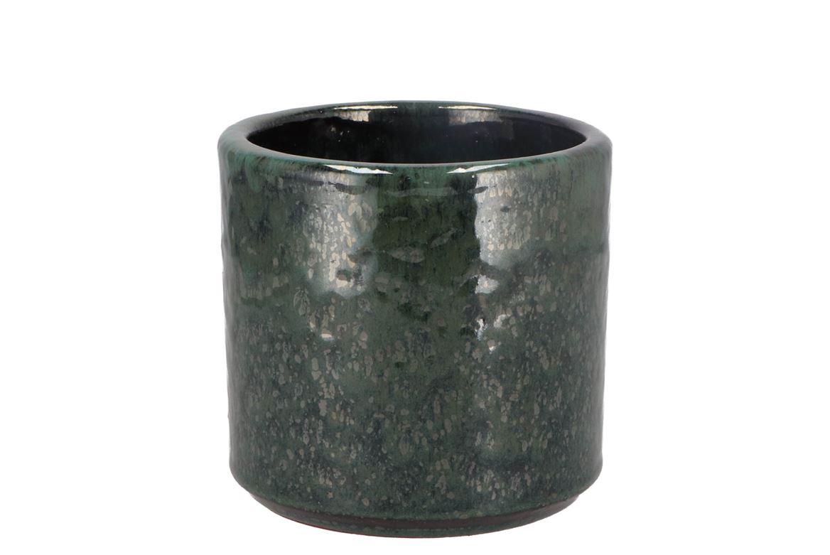 Javea Cilinder Pot Glazed Green 13x12cm