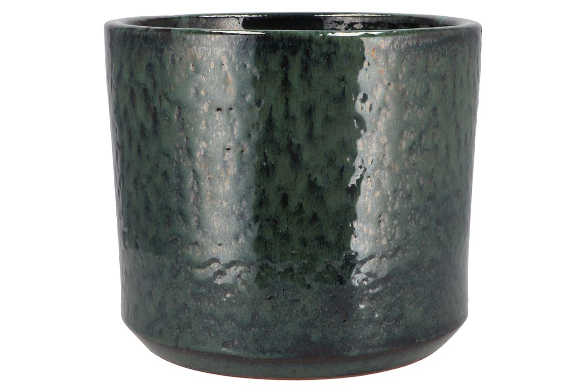 Javea Cilinder Pot Glazed Green 26x23cm