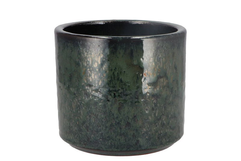 Javea Cilinder Pot Glazed Green 17x15cm