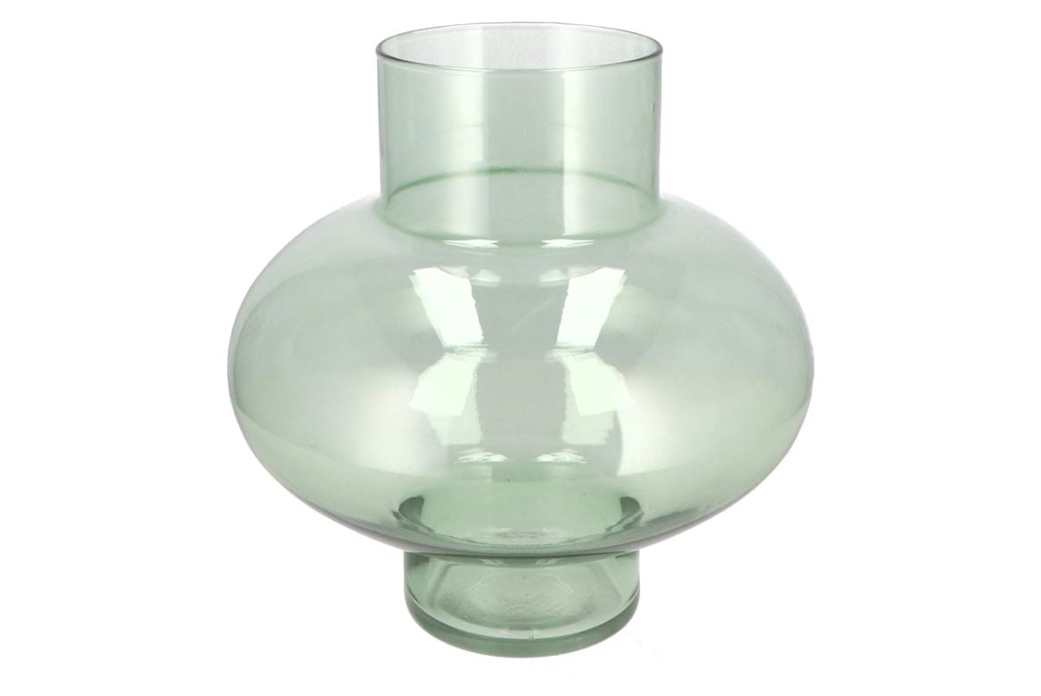 Mira Green Glass Bulb Low Vase 30x30x30cm