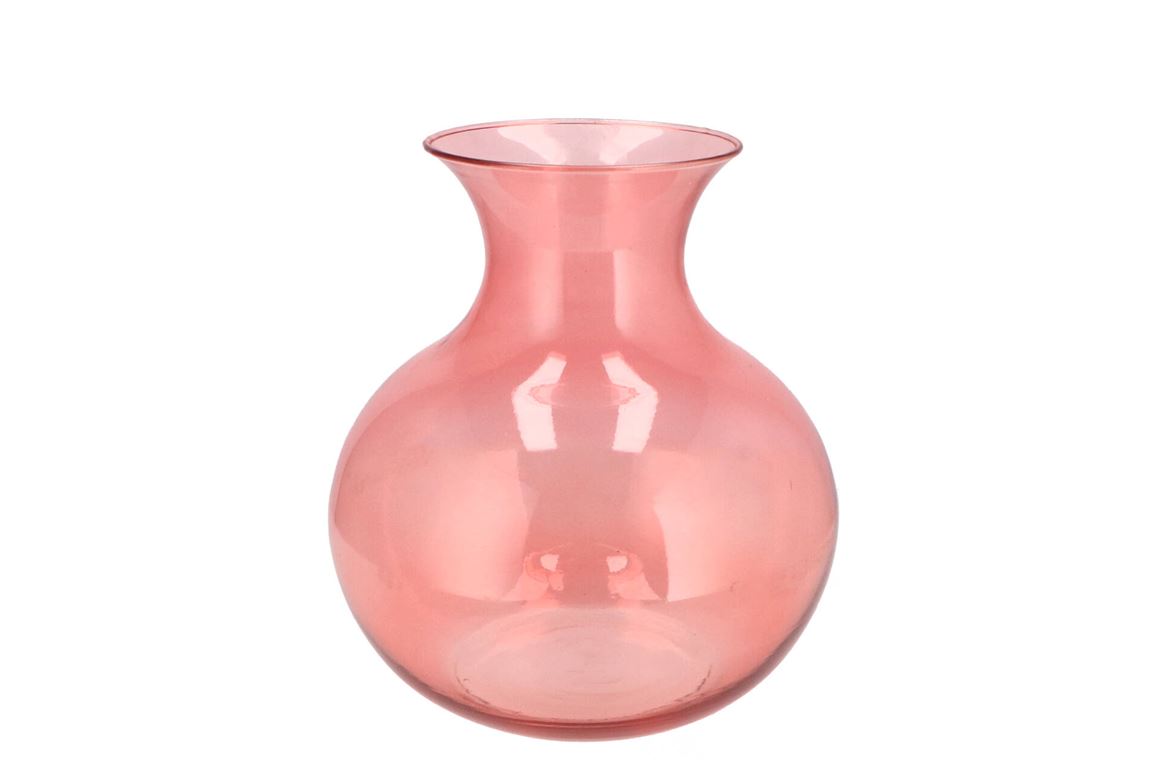 Mira Pink Glass Cone Neck Sphere Vase 20x20x21cm