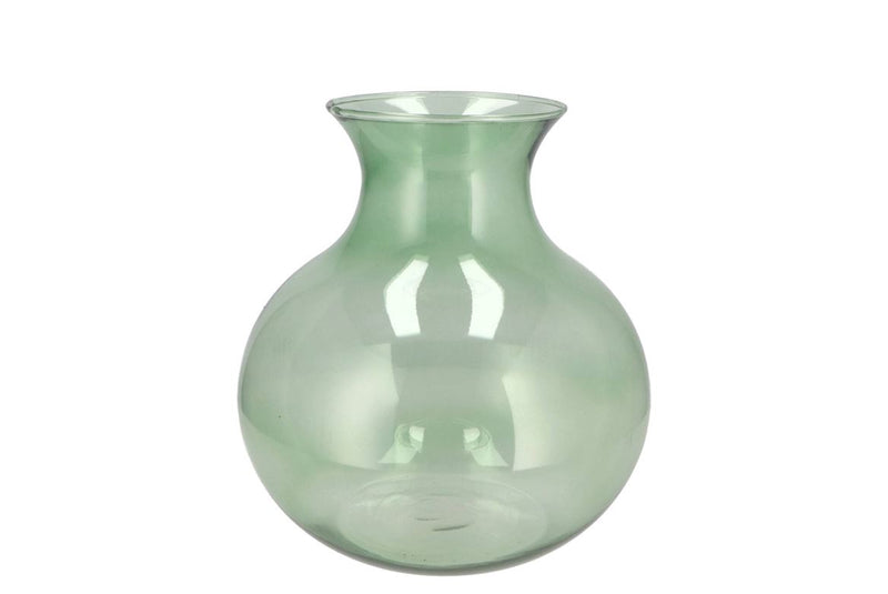 Mira Green Glass Cone Neck Sphere Vase 20x20x21cm