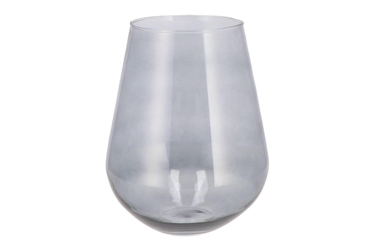 Mira Smoke Glass Wide Vase 22x22x28cm